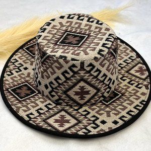 Anthropologie Aztec Pattern Wide Brim Hat - Never Worn
